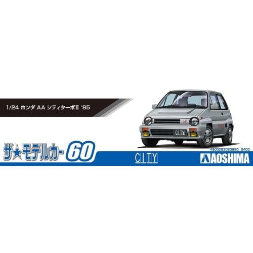 Aoshima Bunka Kyozai (AOSHIMA) 1/24 The Model Car Series No. 60 Honda AA City Turbo II 1985 Plastic Model Kit, Molded In Color