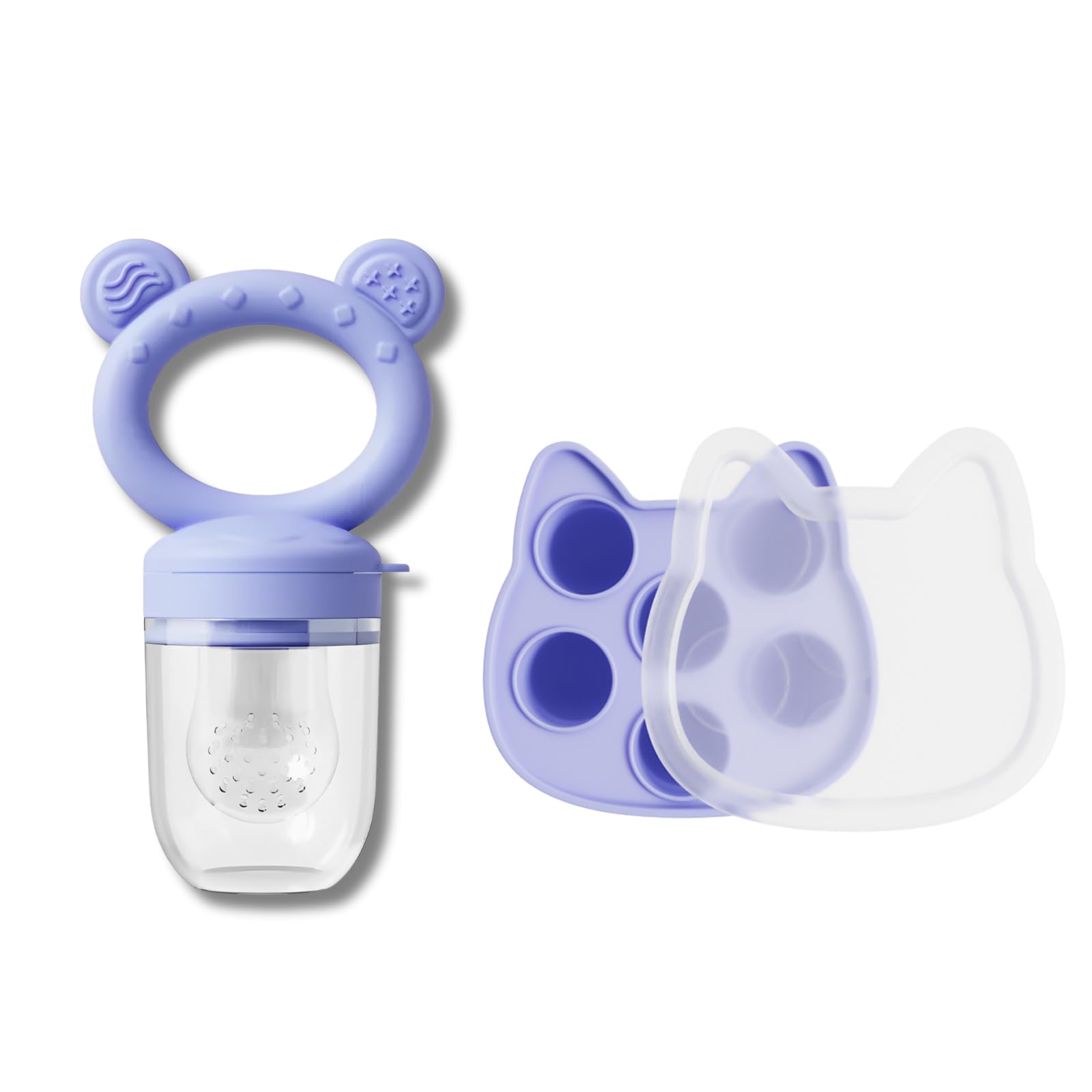 

[Уход за зубами во время еды] Детский прорезыватель, силиконовый ниблер 2-в-1 (Кормушка + Форма)