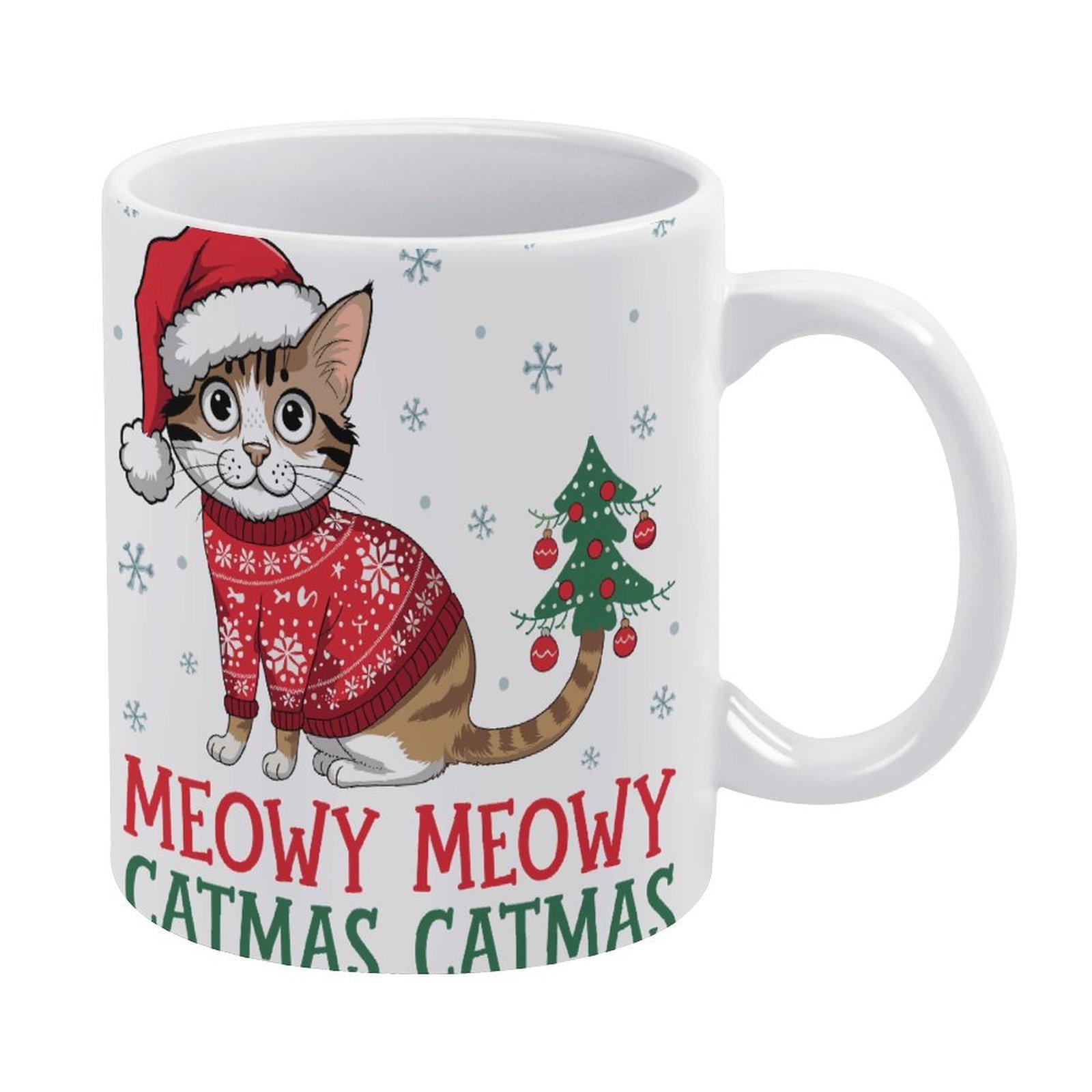 

1 шт. 11 унций пустая керамическая кружка, двухсторонняя печать, чашка для кофе и чая, прочный материал, гладкая стенка, легко моется, идеально подходит для дома и рабочего места белый