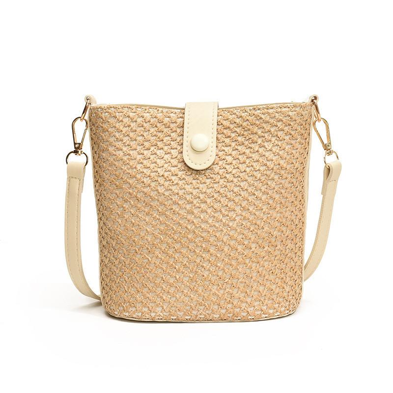 Elegant Pvc Bucket Bag 2024 Trendy Woven Design National Style Crossbody