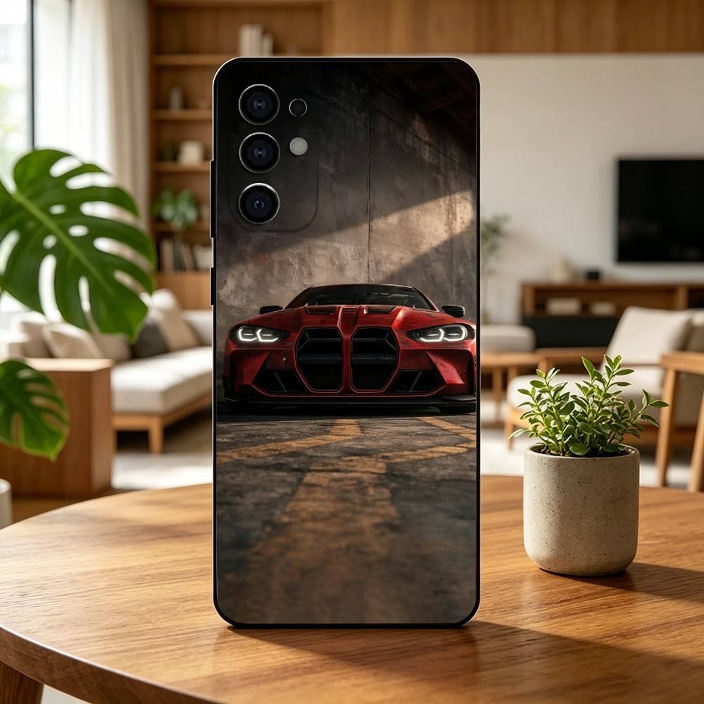 Cool Sports Blue-white Red Car-M4 CAR Phone Case For Samsung S25,S24,S21,S22,S23,S30,Ultra,S20,Plus,Fe,Soft Silicone Black Cover