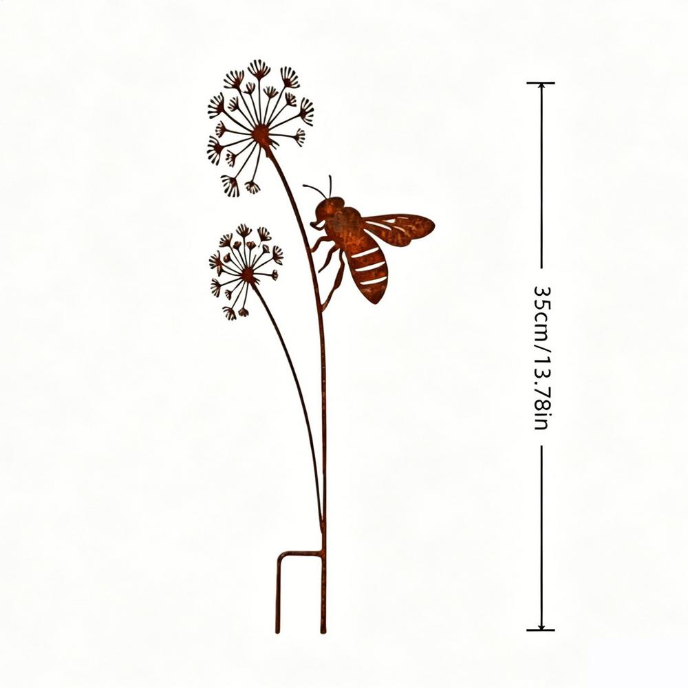 

Decorative Garden Stakes Metal Bee Rustic Art Decor Outside Lawn Art For Backyard Lawn Patio Porch Deck Pathway Walkway