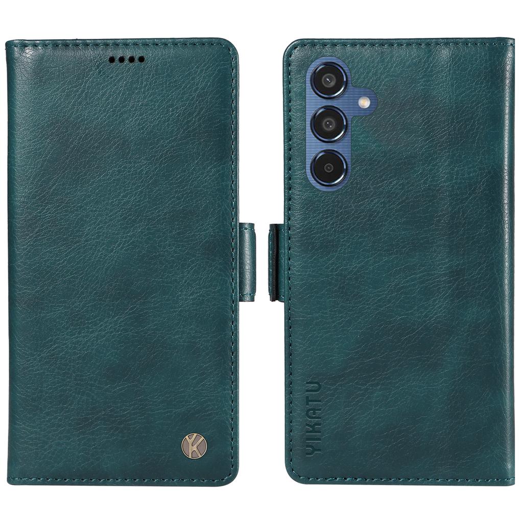 YIKATU YK-007 For Samsung Galaxy M35 5G Case Card Holder Litchi Texture Leather Phone Cover