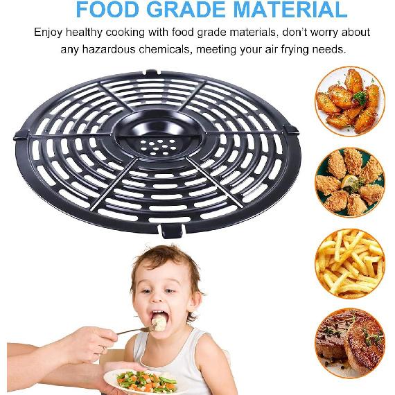 Grill Pan for Power XL 5QT Air fryer, 8.7'' 5QT Round Non-Stick Air Fryer Replacement Tray Rack Parts Accessories Crisper Plate Grill Plate,