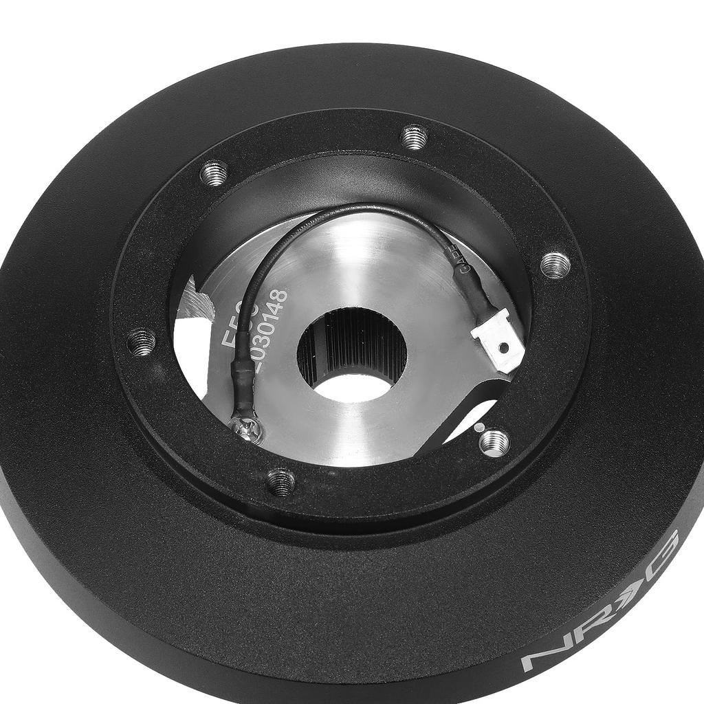 NRG Innovations Aluminum Steering Wheel Short Hub Adapter Kit for BMW 220i x 70mm Black SRK-F56H 14-18 328d/xDrive, 6-Bolt Pattern,