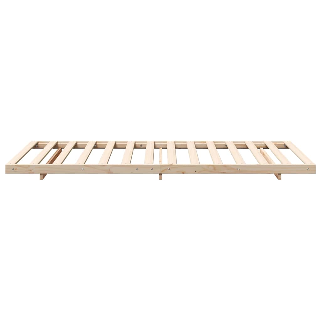 Brown Bed Frame 100 x 220 cm Solid Pine Wood