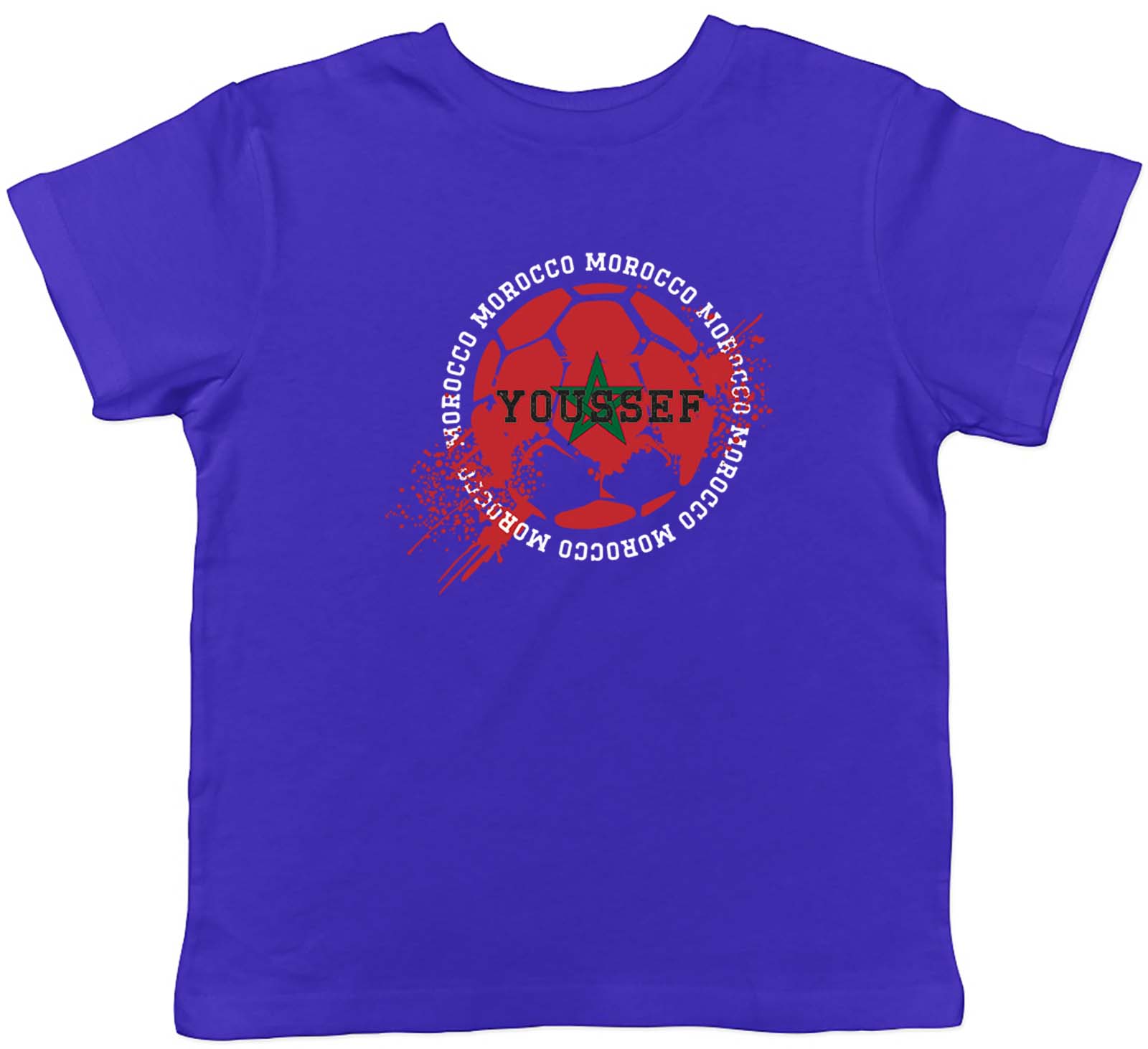 Personalised Morocco Football Sports Childrens Kids T-Shirt Boys Girls Gift 110