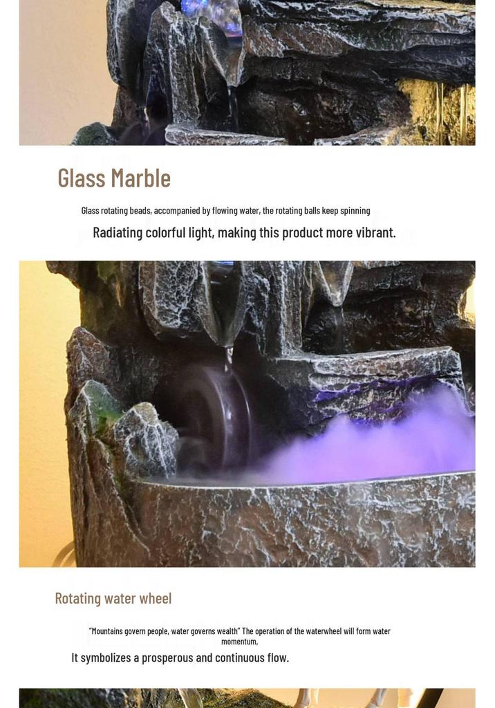 Feng Shui Water Feature: Circulating Fountain for Wealth Attraction and Landscaping – Perfect for Living Rooms, Offices, or Housewarmings