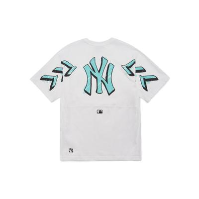 MLB Camisetas New York Yankees Unissex Gola Redonda Branca Ajuste Reto Moderado 3ATSS2023-50WHS