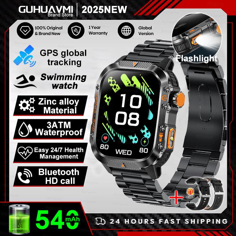 New Outdoor Sport GPS Position Smart Watch Men 10ATM Waterproof Compass Altimeter Bluetooth calling Fitness Smart Watch