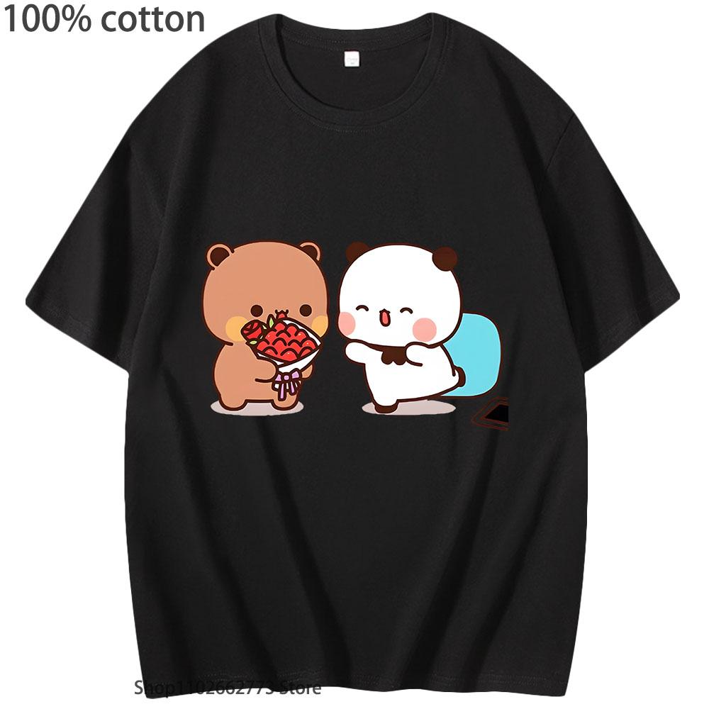 Urocze koszulki Dudu Witamy w domu Bubu Koszulka graficzna Kobiety Mężczyźni Casual Kawaii Nadruk Misia Pandy T-shirty Letnia bawełniana koszulka