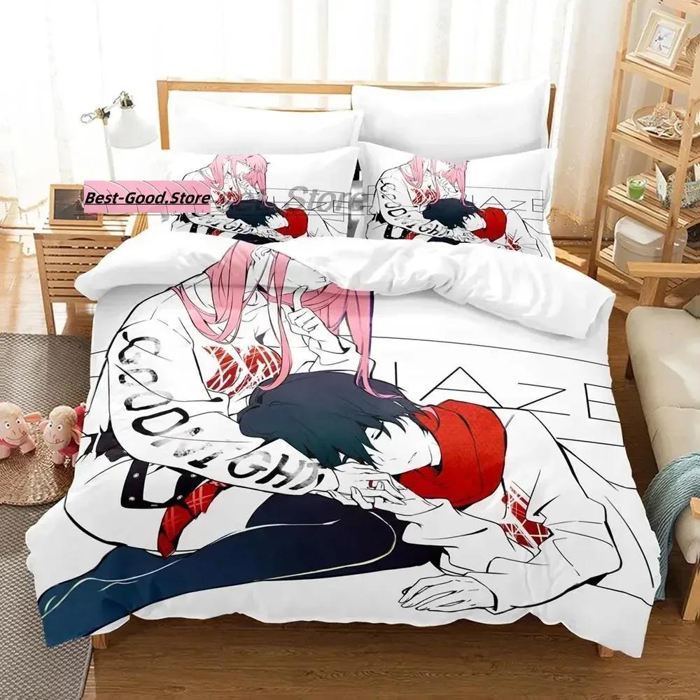Darling In The Franxx Bedding Set Single Twin Full Queen King Size Bed Set Aldult Kid Bedroom Duvetcover Sets 3D bed sheet set