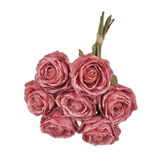 7 Bündel künstliche Rosen, Retro-Rosen mit Stielen für Tischvase, Braut-, Hochzeits- und Heimdekoration