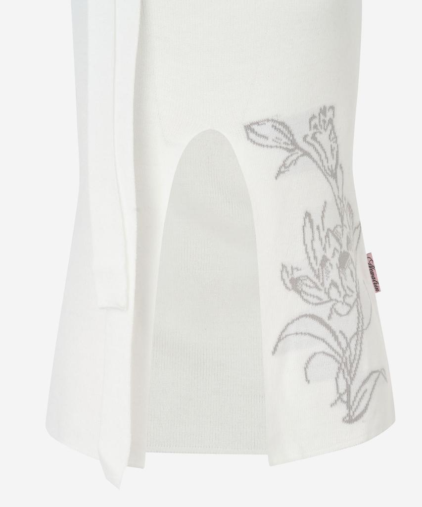 NEWALRIN Ruby Flower One Shoulder Sleeveless Knit White