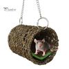 Sleepingnest Winter Warm Natural Grass Tunnel Hammock Bed with Mat for Sleeping Bird Tunnelcage