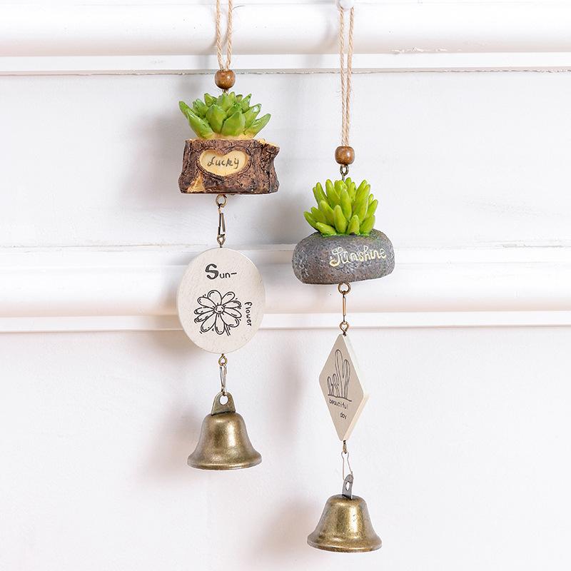 Kreative potteplanter Simulering av sukkulenter Smijern Metall Vindklokker Ornamenter Bjeller Bursdagsgaver