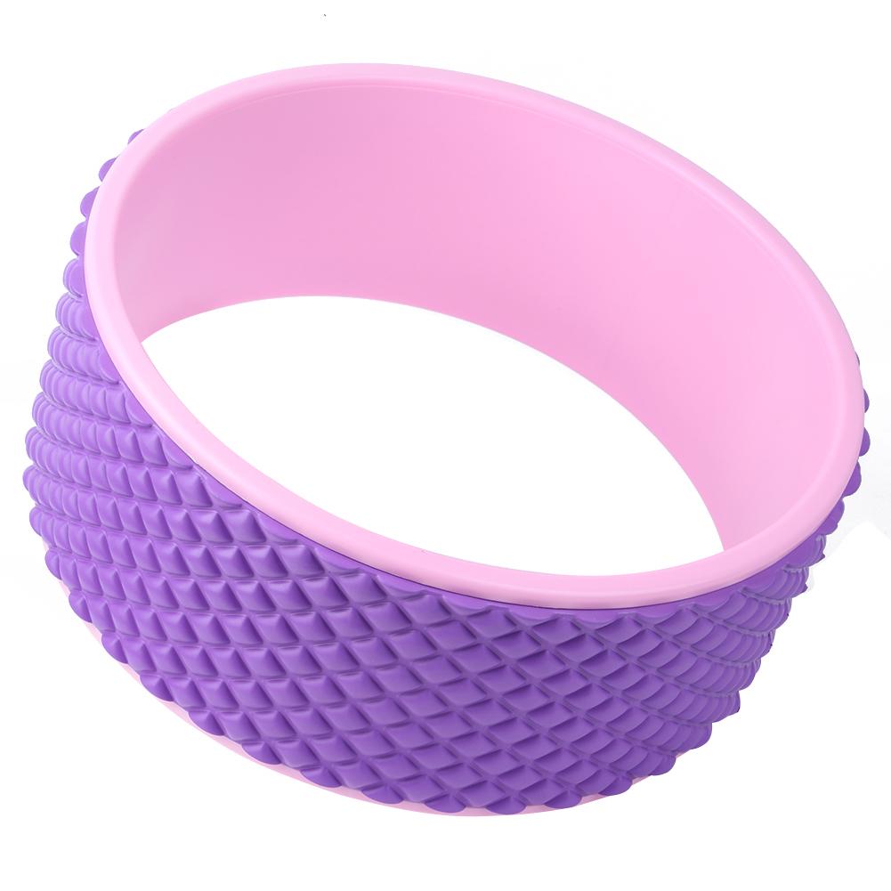 Sports Yoga Wheel Back Pain Massage Yoga Roller for Stretching Backbend Pink Rose Red