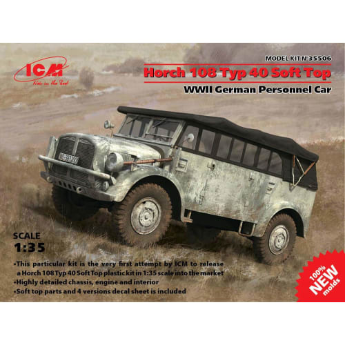 ICM 1/35 WWII German Heavy Controlled Military Vehicle Type 40 Horch 108 Soft Top