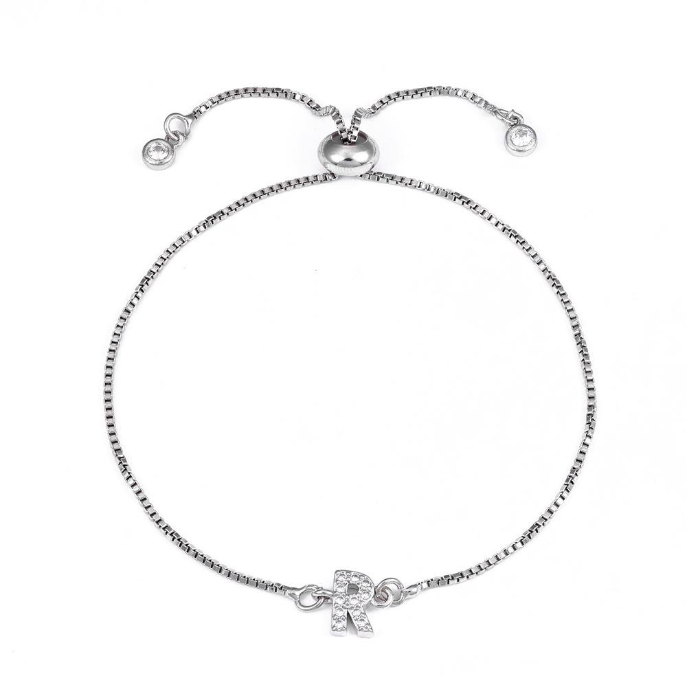 18K Gold Letter Knot Bracelet: Japanese-Korean Fashion for Women
