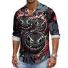 Men's Halloween Long Sleeve Button Down Shirt with Collar Casual for Holiday Parties