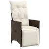 VidaXL Ensemble de bistro de jardin 5 pcs coussins marron poly rotin, ensemble de bistro de jardin, ensemble balcon, 3276917