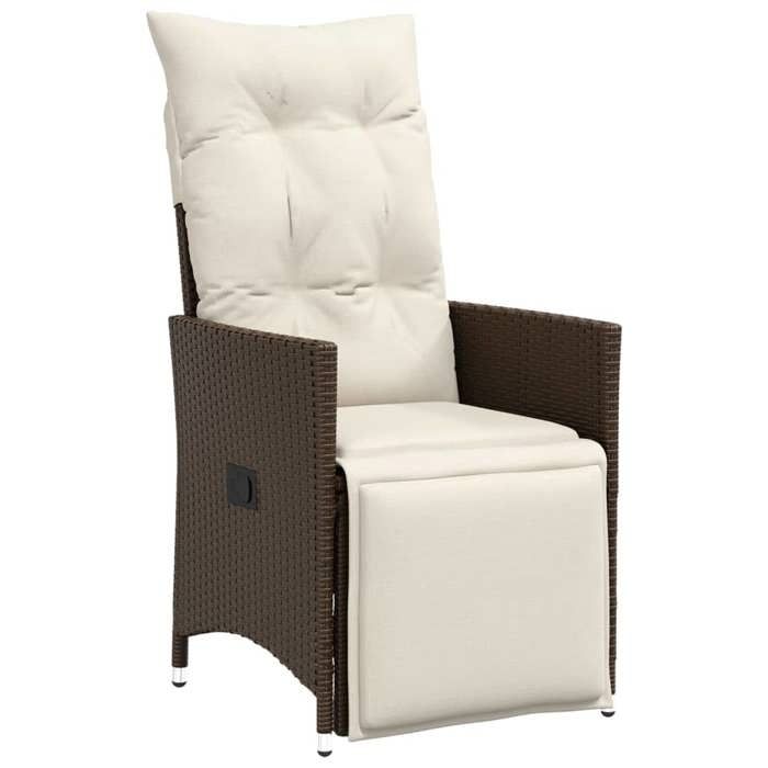 VidaXL Ensemble de bistro de jardin 5 pcs coussins marron poly rotin, ensemble de bistro de jardin, ensemble balcon, 3276917
