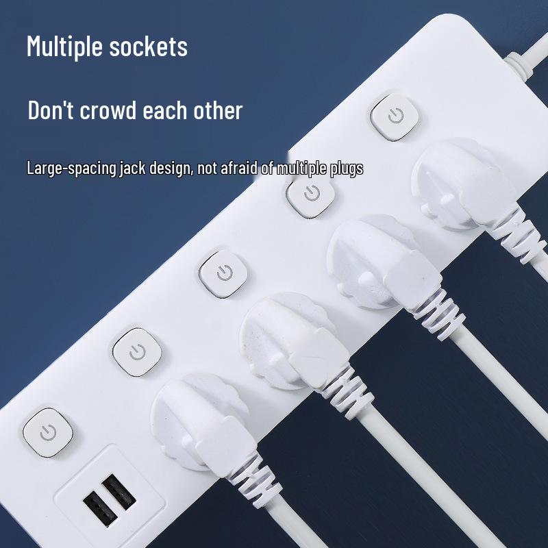 Xiaomi Style Multi-Functional Power Strip: Multi-Hole Extension Cord with USB and Sub-Control