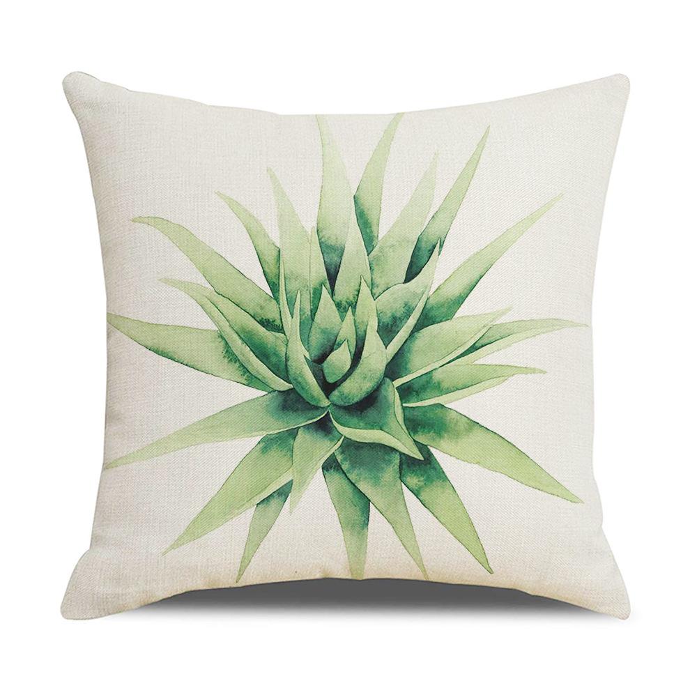 Nordic New Home Simple Plant Flower Series Linen Pillow Cover Square Sofa Cushion Cover