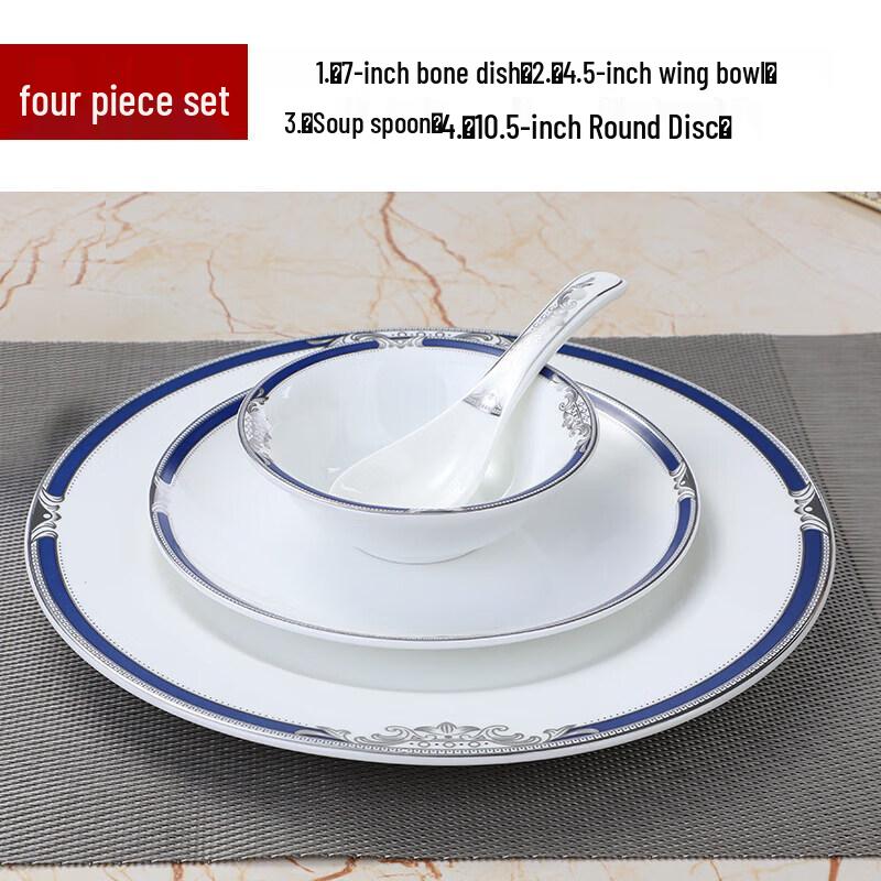 Elegant Blue Ceramic Tableware Set