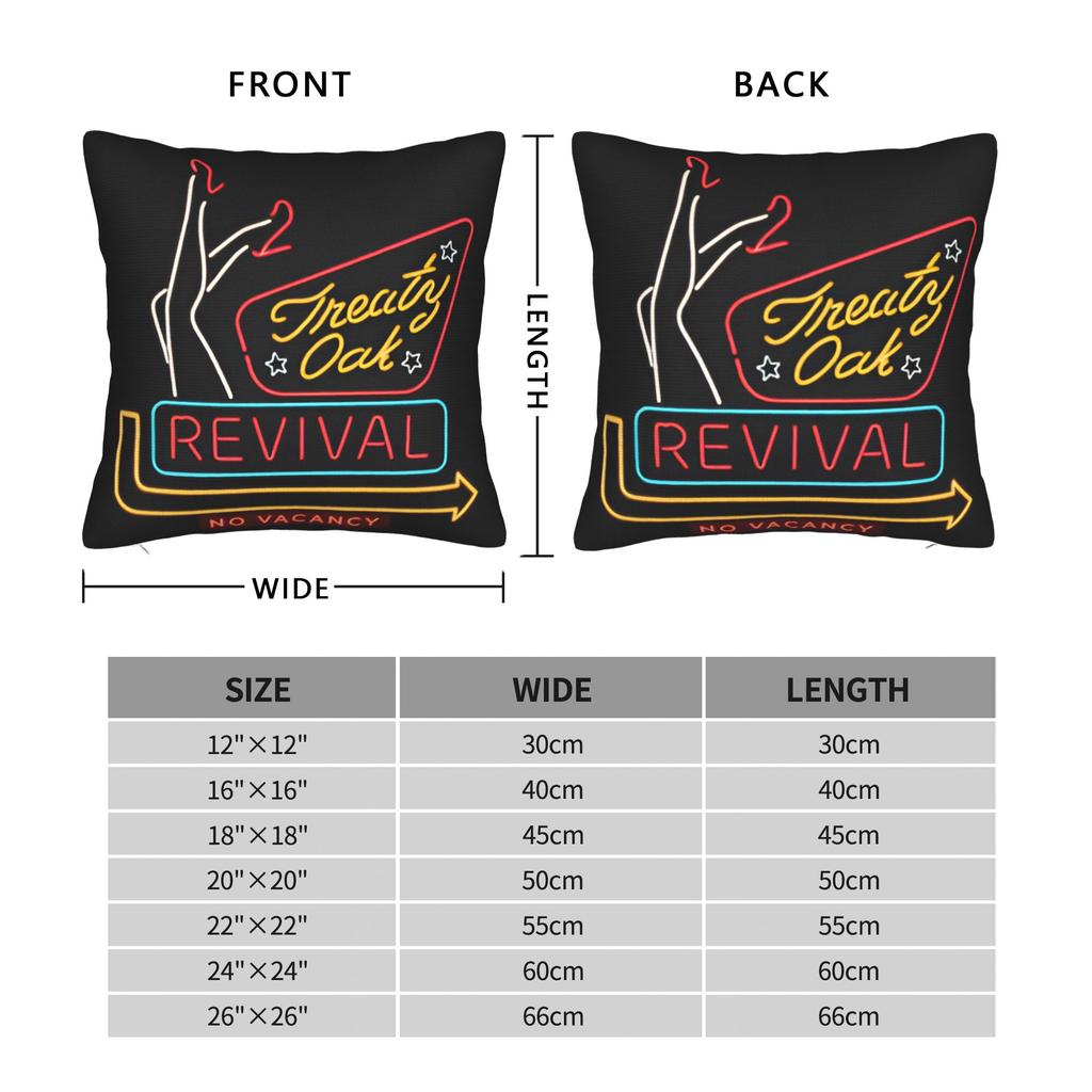 Country Music Band Treaty Oak Revival Pillow Case Graphic Pillow Cover Funny Pillowcases For Couch Sofa Bedroom