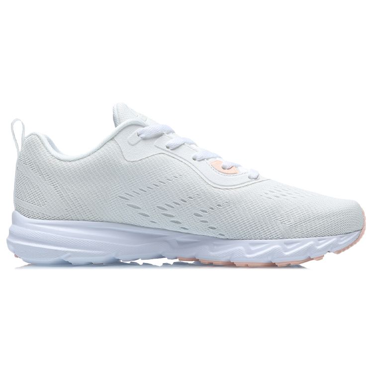 Li-Ning Lightweight Breathable Shock Absorbing Non-Slip Low-Top Running Shoes Women Sneaker Champagne-White ARBR006-3