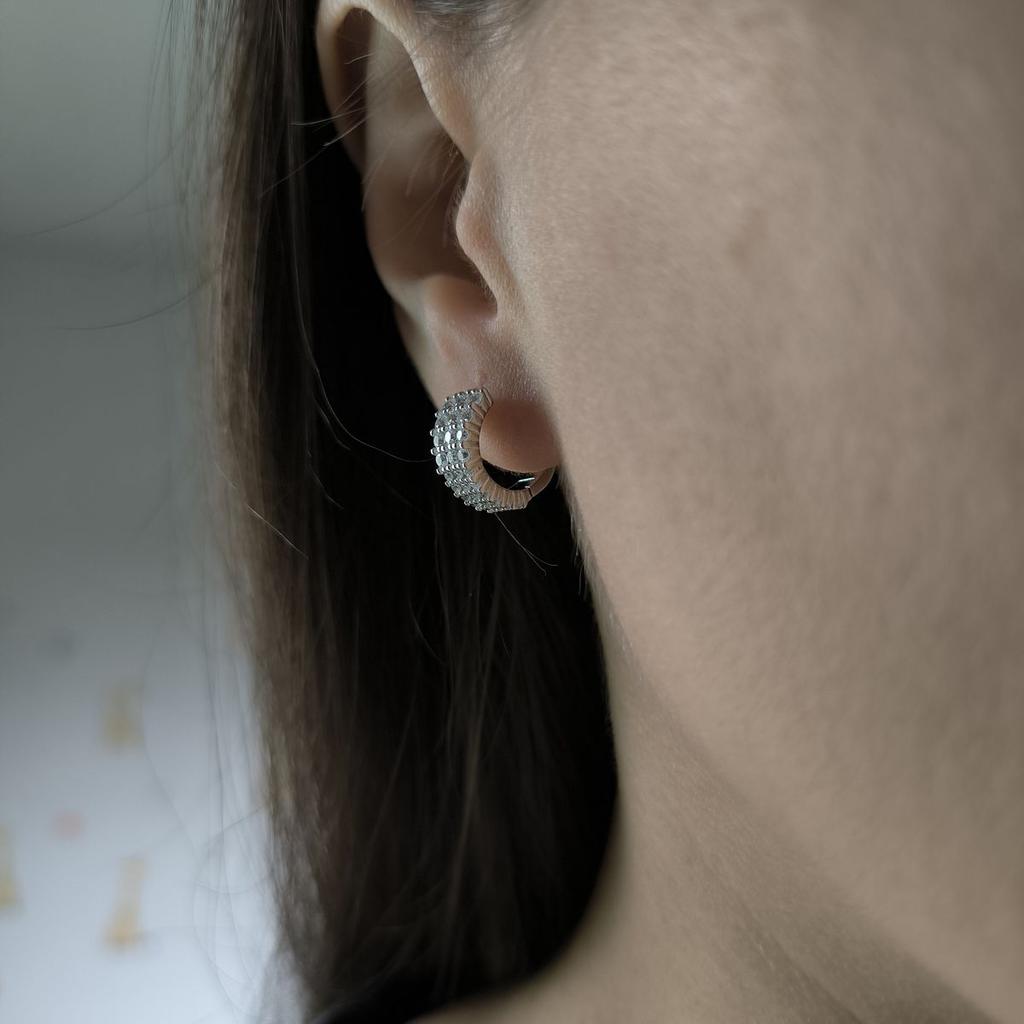 Серебряные серьги с фианитами (2185864)