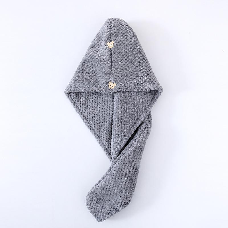 Double-Layer Coral Fleece Quick-Dry Hair Towel Cap for Women