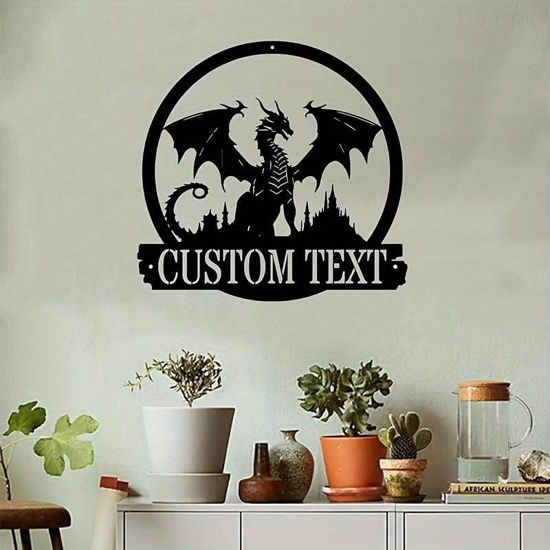 Exquisite Bohemian Dragon Wall Sculpture - Customizable Metal Art, Personalized Home Décor & Gift, Custom Sign