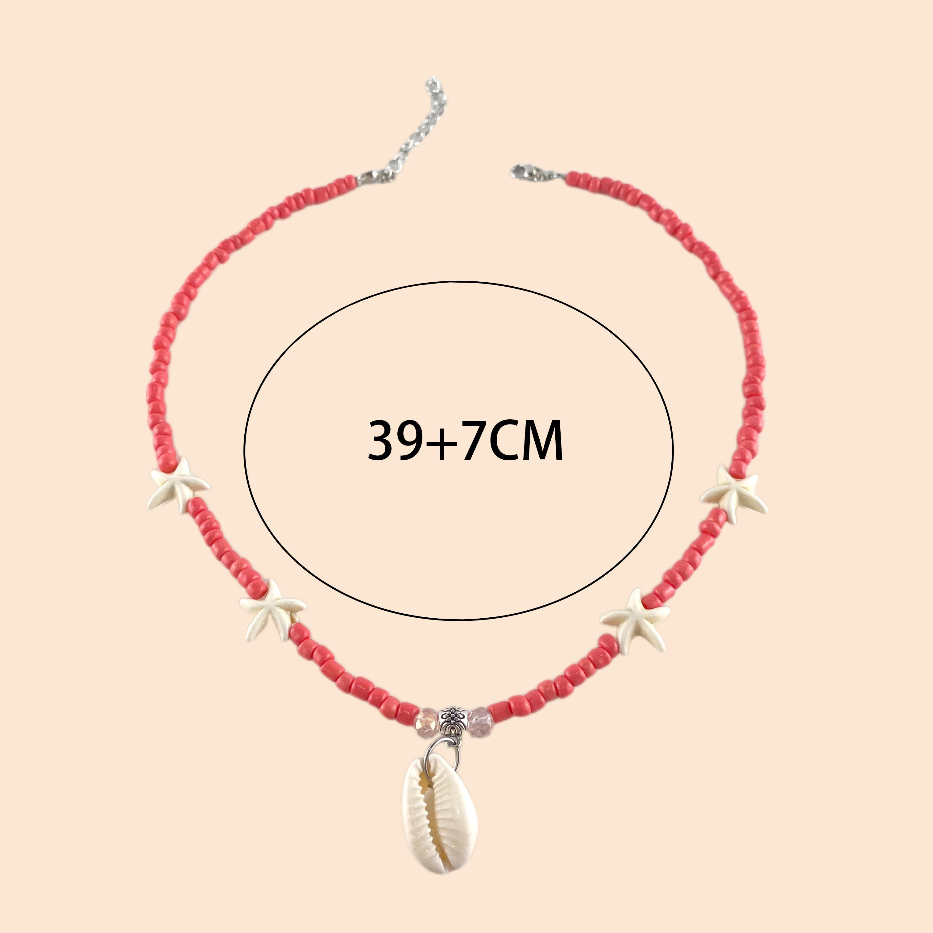 

Летний богемный стиль отпуска, кулон в форме ракушки, бирюзовое ожерелье с морской звездой и рисовым жемчугом, подходит для женщин и девочек, подарок