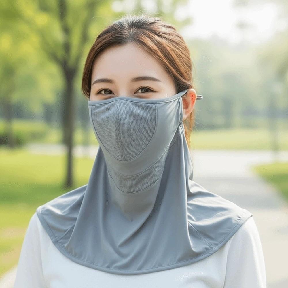 Eis-Seide Nacken-Sonnenschutzmaske Elastisch Atmungsaktiv Sonnenschutzmaske Radfahren Gesicht Sonnenschutz Strand