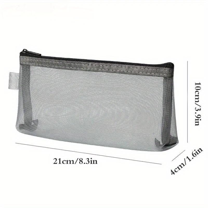 1Pc Simple Transparent Portable Mesh Pencil Case Office Storage Bag Student Pen Bag School Supplies Stationery Bag