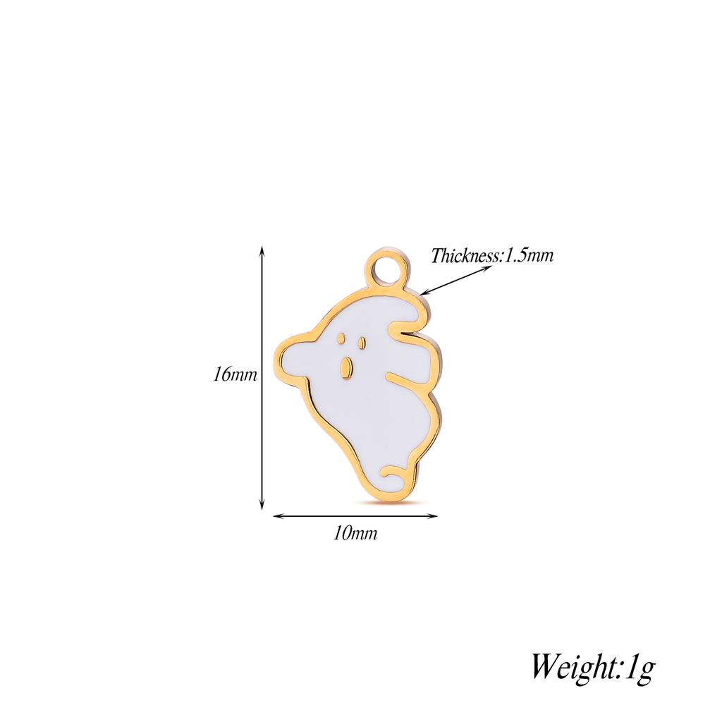 4Pcs/lot Halloween Charms Stainless Steel Pumpkin Ghost Bat Pendant for Making DIY Necklace Jewelry Accessories Supplies