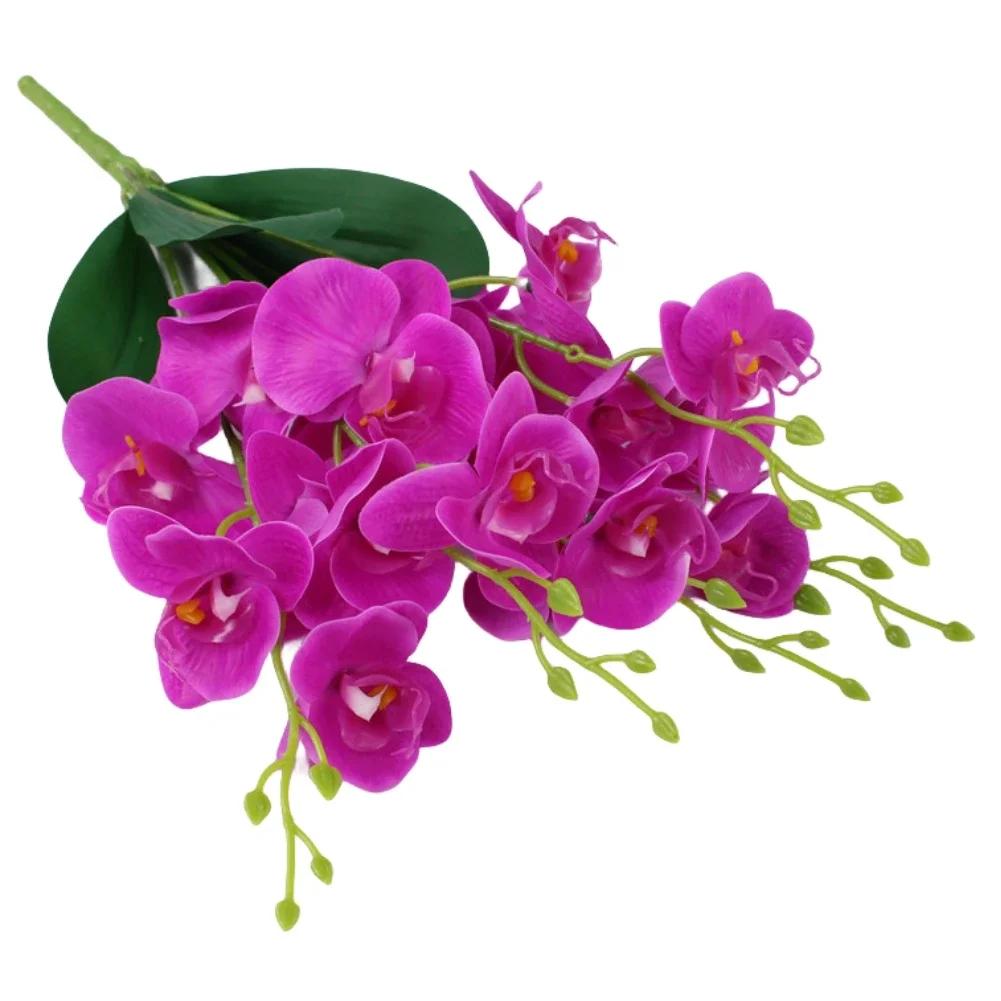 Fake Flower Artificial Flowers Artificial Bouquet Artificial Butterfly Orchids Floral Decoration Home Decor 20 Heads