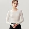 Premium Slim-Fit 100% Pure Wool Women's Round Neck Knit Sweater - Perfect for Autumn and Winter 