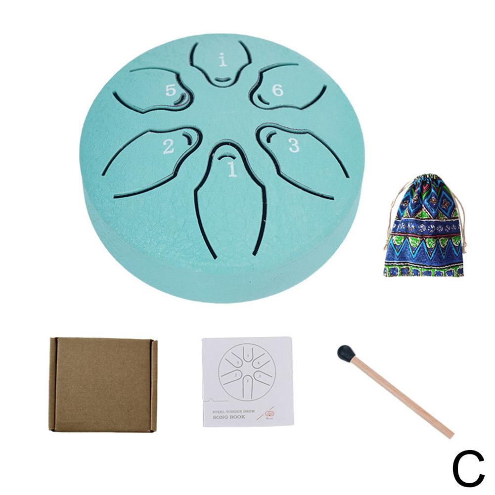 3 Inch 6-Tone Steel Tongue Drum Mini Hand Pan Drums with Drumsticks Percussion Musical Instruments Drum Accessories