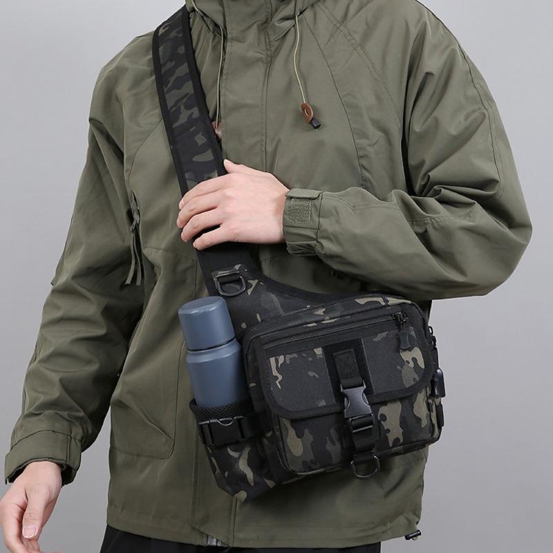 Breast bag Men's outdoor sports Luya bag New large-capacity Oxford cloth multi-functional breast bag Tactical messenger bag