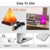D2 Himalayan Salt Lamp USB RGB 7 Colors Changing Hand Carved with Wood Base Pyramid Crystal Salt Rock Lamp for Home Decoration