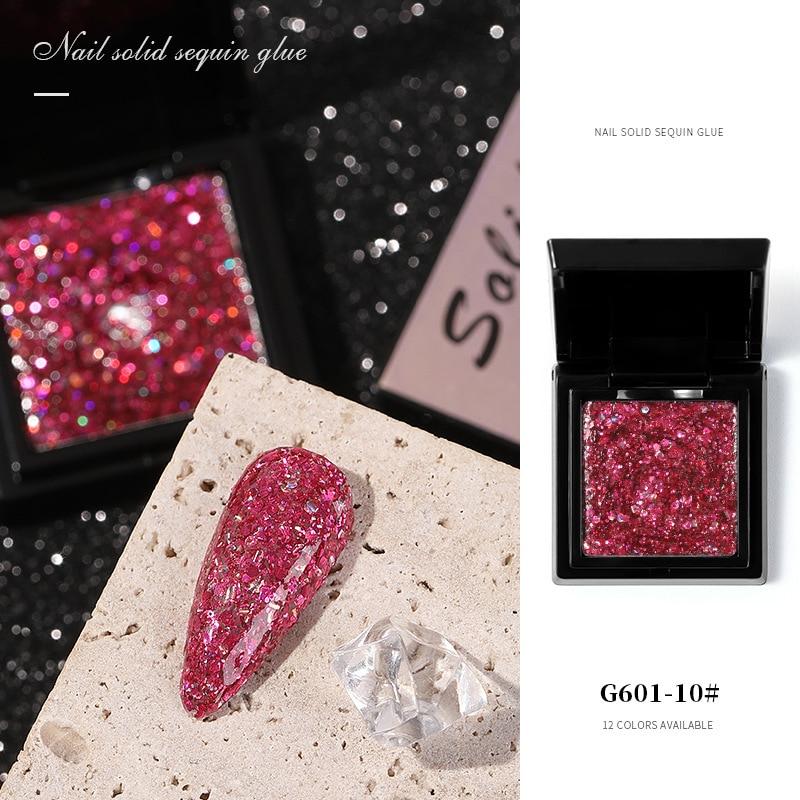 1 Box Solid Glitter Nail Gel Polish UV Gel Nagellack Nail Art Dekoration Nagelzubehör