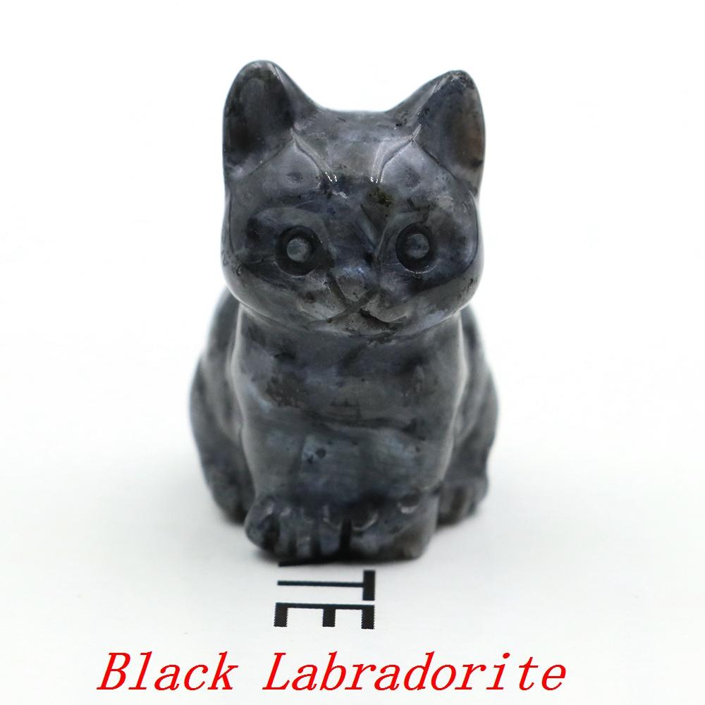 1.5" Various Crystal Energy Stones Carved Cats Rose Quartz Kitten Figurine Natural Gemstone Mini Sitting Cat Chakra Homome Decor