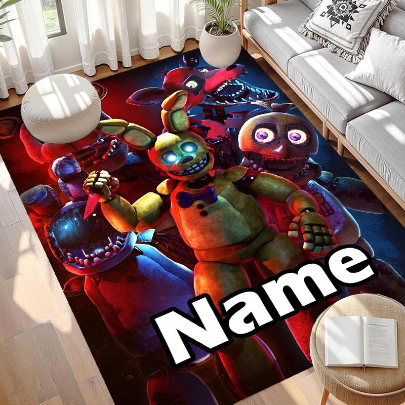 Custom Name Personalized Five Nights at Freddy's Print Carpet, Versatile Home Decor Rug, for Playroom, Apartment, Balcony, Entryway, Hallway Gift