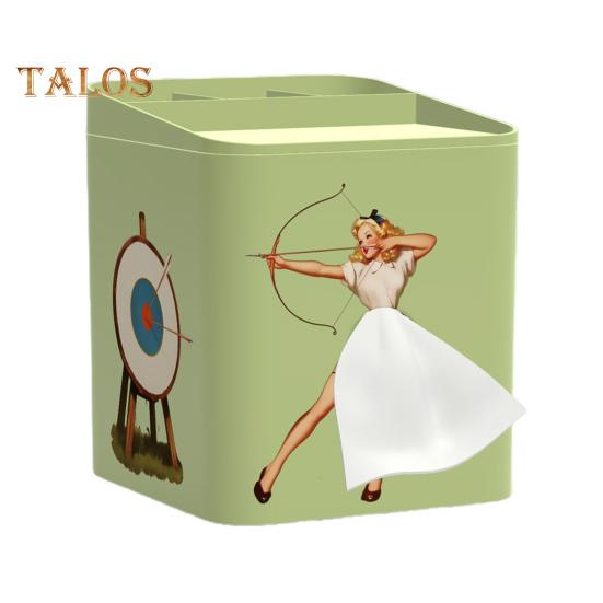 Dekorativer Taschentuchbox-Halter mit abnehmbarem Deckel, großes Fassungsvermögen, einzigartiges Musterdesign, Seidenpapierbox, Schreibtisch-Ornament