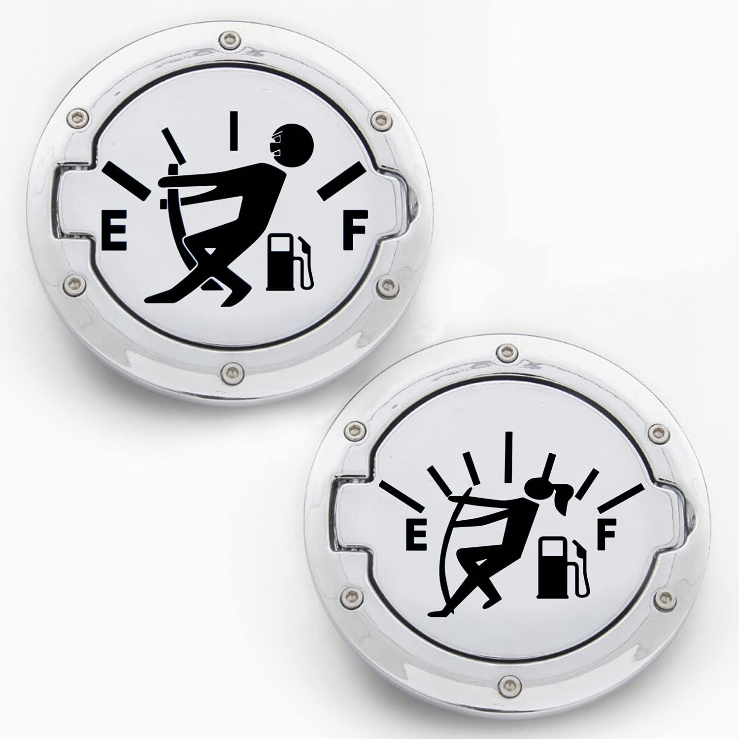 

HungMieh 2 PCS Funny Car Decals, Gas Gage Empty Stickers High Gas Consumption Graphics-Heat&Water-Resistant No Peeling Off, Holographic Silver чорний