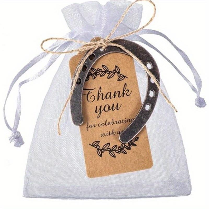 

10/20 шт. Подковы на удачу, свадебные сувениры, деревенские подарки в виде подковы с бирками благодарности и подарочными пакетами на день рождения, рождение ребенка 10PCS белый