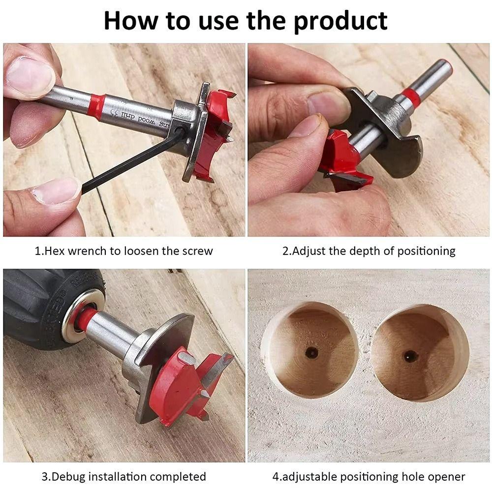 1Pcs Positioning Hinge Hole Saw Adjustable Drill Bits Tipped Drilling Tool Power Tool Accessory